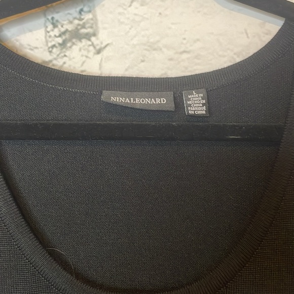 Nina Leonard border scoopneck dress size L NWT - Picture 4 of 9